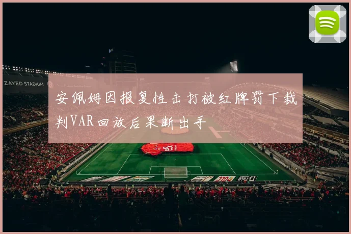 安佩姆因报复性击打被红牌罚下裁判VAR回放后果断出手